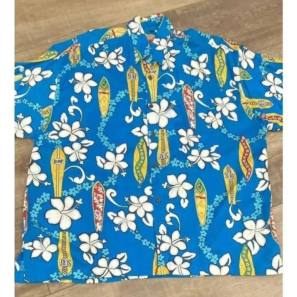 VTG ULUWATU Men’s Button Up Shirt Vacation Hawaiian Beach Tropical Bright Sz M